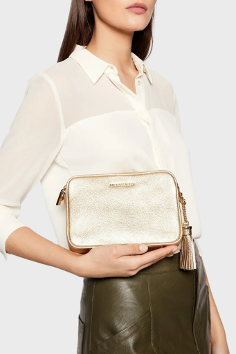 Michael Kors Logolu Hakiki Deri Çıkarılabilir Zincir Askılı 32F7MGNM6M740 Bayan Çanta 32F7MGNM6M 740 GOLD - 2