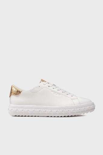 Michael Kors Logolu Hakiki Deri Sneaker 43S3GVFS1L740 Bayan Ayakkabı 43S3GVFS1L 740 BEYAZ - 1