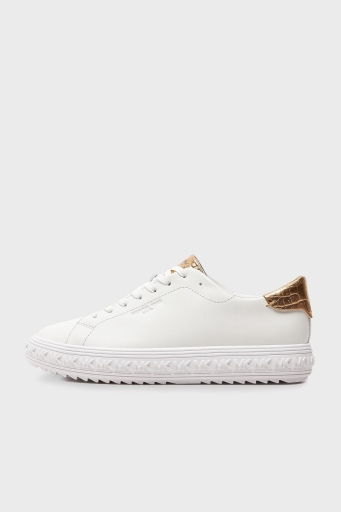 Michael Kors Logolu Hakiki Deri Sneaker 43S3GVFS1L740 Bayan Ayakkabı 43S3GVFS1L 740 BEYAZ - 2