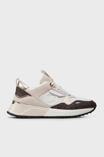 Michael Kors Logolu Hakiki Deri Sneaker Bayan Ayakkabı 43F1THFS1B 085 BEYAZ - 9