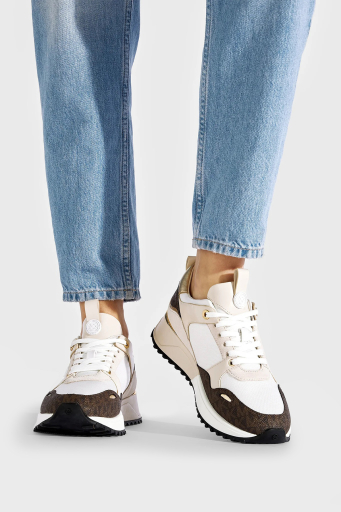 Michael Kors Logolu Hakiki Deri Sneaker Bayan Ayakkabı 43F1THFS1B 085 BEYAZ - 10