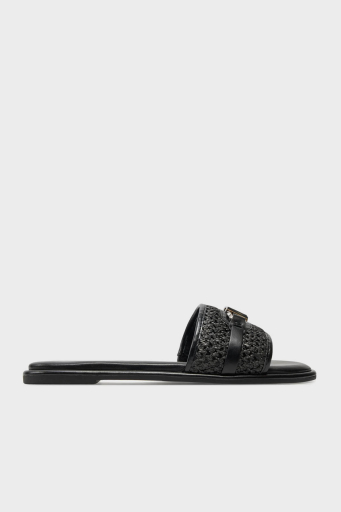 Michael Kors Logolu Hasır Düz 40S4EBFS1D003 Bayan Terlik 40S4EBFS1D 003 SİYAH - 1