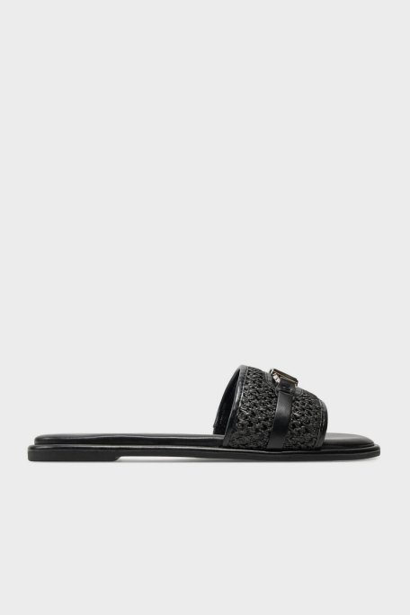 Michael Kors Logolu Hasır Düz 40S4EBFS1D003 Bayan Terlik 40S4EBFS1D 003 SİYAH - 1