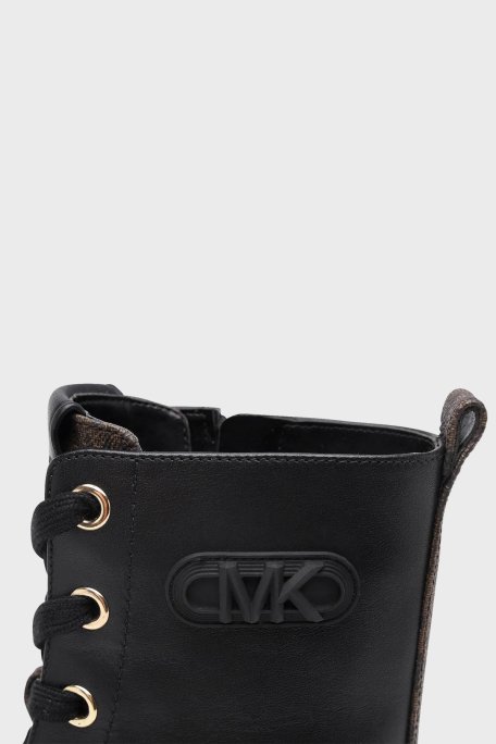 Michael Kors Logolu Kalın Tabanlı Fermuarlı Bayan Bot 40F3HYME5L 007 SİYAH - 4