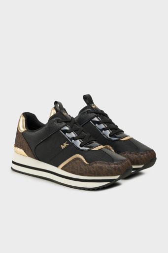 Michael Kors Logolu Kalın Tabanlı Sneaker 43R4RNFSCD007 Bayan Ayakkabı 43R4RNFSCD 007 SİYAH-KAHVE - 2