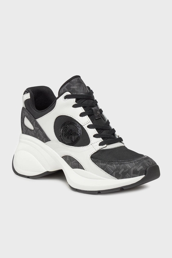 Michael Kors Logolu Kalın Tabanlı Sneaker 43R4ZUFS2D001 Bayan Ayakkabı 43R4ZUFS2D 001 SİYAH-BEYAZ - 6