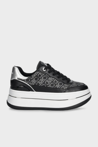 Michael Kors Logolu Platform Taban Sneaker 43F4HYFS2L023 Bayan Ayakkabı 43F4HYFS2L 023 SİYAH-GÜMÜŞ - 1