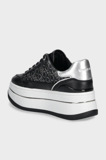 Michael Kors Logolu Platform Taban Sneaker 43F4HYFS2L023 Bayan Ayakkabı 43F4HYFS2L 023 SİYAH-GÜMÜŞ - 9