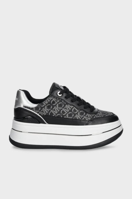 Michael Kors Logolu Platform Taban Sneaker 43F4HYFS2L023 Bayan Ayakkabı 43F4HYFS2L 023 SİYAH-GÜMÜŞ - 1