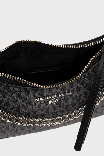 Michael Kors Logolu Zincir Askılı Bayan Çanta 32S2ST9C1V 012 SİYAH-BEYAZ - 5