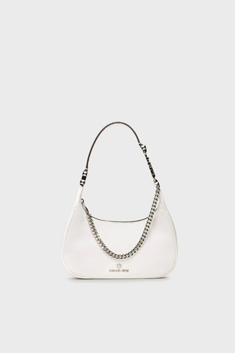 Michael Kors Logolu Zincir Detaylı Hakiki Deri Bayan Çanta 32R3SP1C1L 085 BEYAZ - 1