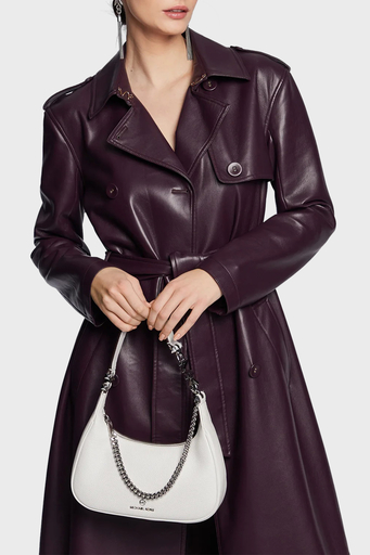 Michael Kors Logolu Zincir Detaylı Hakiki Deri Bayan Çanta 32R3SP1C1L 085 BEYAZ - 2