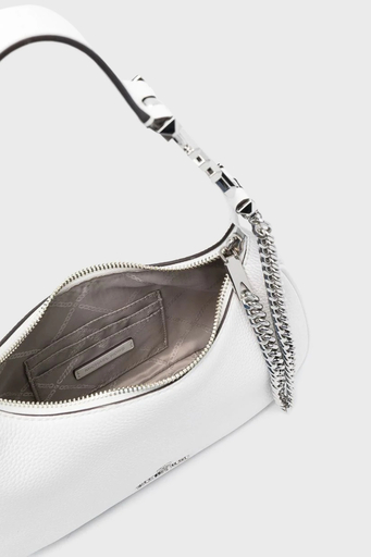 Michael Kors Logolu Zincir Detaylı Hakiki Deri Bayan Çanta 32R3SP1C1L 085 BEYAZ - 3