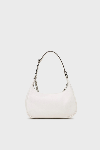 Michael Kors Logolu Zincir Detaylı Hakiki Deri Bayan Çanta 32R3SP1C1L 085 BEYAZ - 6