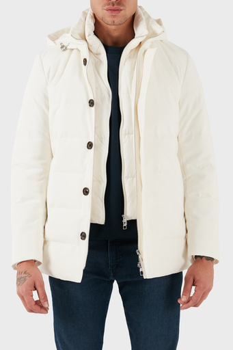 Montecore Regular Fit Astarlı Çıkarabilir Kapüşonlu Erkek Mont F07MUCX581 185 01 BEYAZ - 1