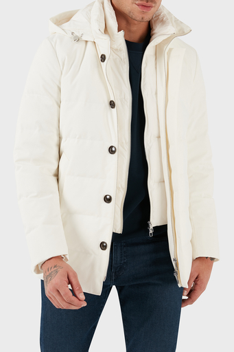 Montecore Regular Fit Astarlı Çıkarabilir Kapüşonlu Erkek Mont F07MUCX581 185 01 BEYAZ - 4