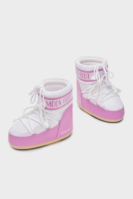 Moon Boot Logolu Bağcıklı Su İtici Bayan Kar Botu 80D1409340 JB05 PEMBE-BEYAZ - 2