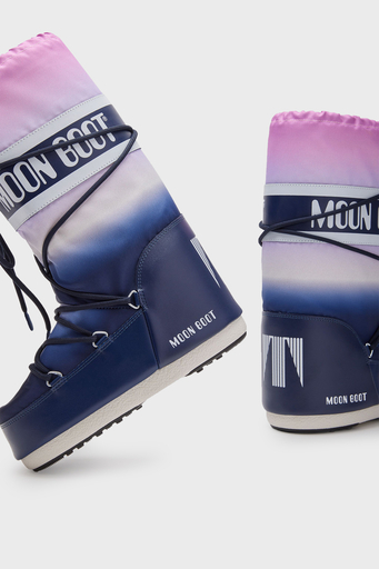 Moon Boot Logolu Bağcıklı Su İtici Renk Bloklu Bayan Kar Botu 80D1402920 F003 MAVİ-SİYAH - 3