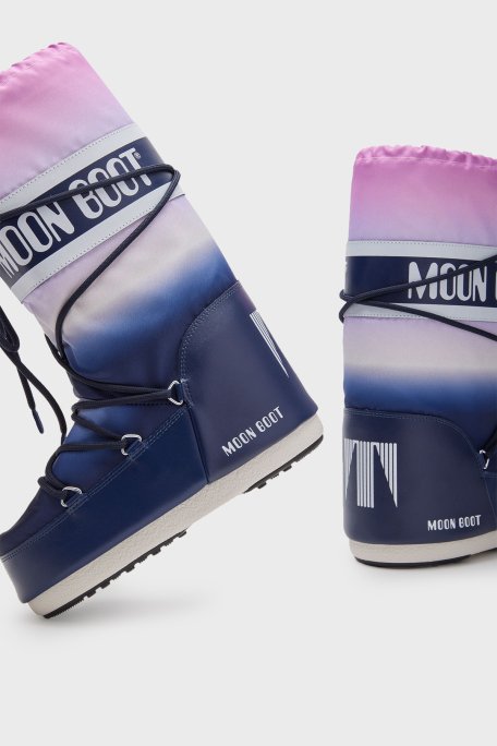 Moon Boot Logolu Bağcıklı Su İtici Renk Bloklu Bayan Kar Botu 80D1402920 F003 MAVİ-SİYAH - 3