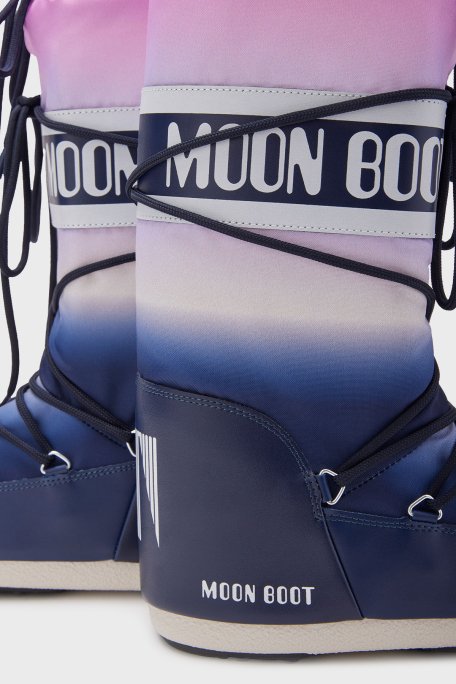 Moon Boot Logolu Bağcıklı Su İtici Renk Bloklu Bayan Kar Botu 80D1402920 F003 MAVİ-SİYAH - 4