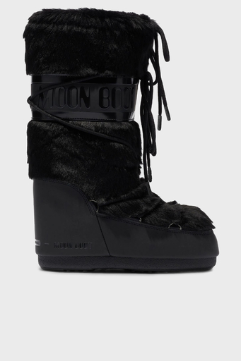 Moon Boot Logolu Bağcıklı Su İtici Yumuşak Tüylü Bayan Kar Botu 80D1408900 N001 SİYAH - 5