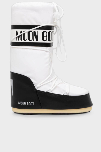 Moon Boot Logolu Bağcıklı Suya Dayanıklı Bayan Kar Botu 80D1400440 NA02 SİYAH-BEYAZ - 1