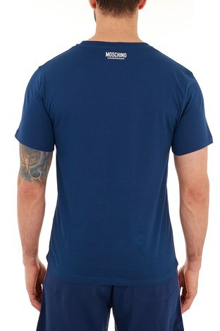 Moschino - Moschino Logo Bantlı Bisiklet Yaka % 100 Pamuk Erkek T Shirt A1913 8108 0290 SAKS (1)