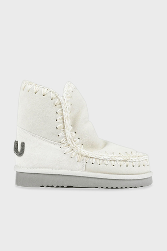 Mou Hakiki Deri Simli Logo Detaylı Dikişli Eskimo Bayan Bot MU.FW101050A CHLK EKRU - 7