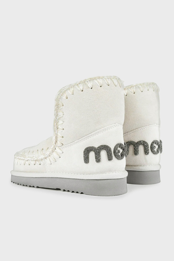 Mou Hakiki Deri Simli Logo Detaylı Dikişli Eskimo Bayan Bot MU.FW101050A CHLK EKRU - 8