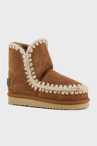 Mou Hakiki Deri Simli Logo Detaylı Dikişli Eskimo Bayan Bot MU.FW101050A COG TABA - 7