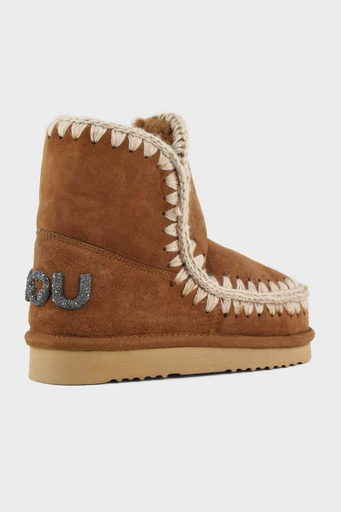 Mou Hakiki Deri Simli Logo Detaylı Dikişli Eskimo Bayan Bot MU.FW101050A COG TABA - 9