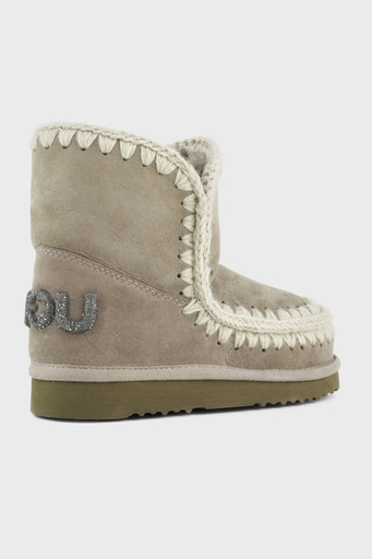 Mou Hakiki Deri Simli Logo Detaylı Dikişli Eskimo Bayan Bot MU.FW101050A ELGRY GRİ - 4