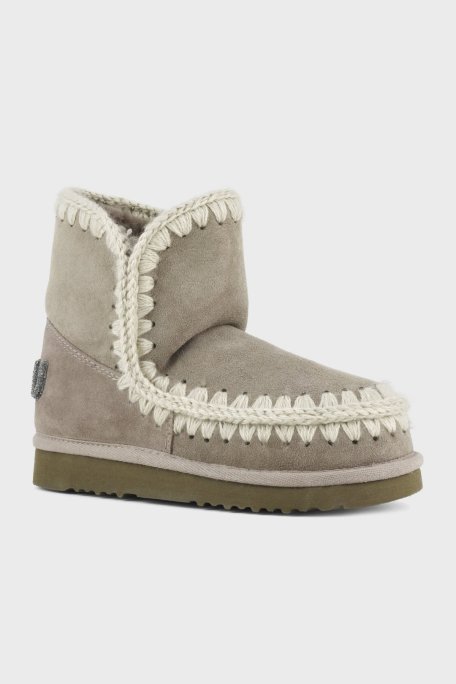 Mou Hakiki Deri Simli Logo Detaylı Dikişli Eskimo Bayan Bot MU.FW101050A ELGRY GRİ - 2