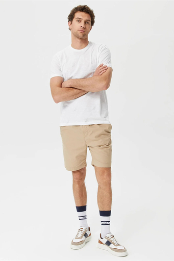 Nautica % 100 Pamuk Logo Baskı Desenli Bisiklet Yaka Standart Fit Erkek T Shirt V35486T 1BW BEYAZ - 1