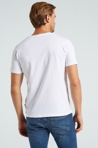 Nautica % 100 Pamuk Standart Fit V Yaka Erkek T Shirt V35525T 1BW BEYAZ - 4