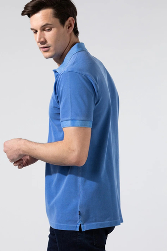 Nautica % 100 Pamuklu Polo Yaka Classıc Fit T Shirt Erkek Polo Yaka T Shirt K35111T 4CM MAVİ - 4
