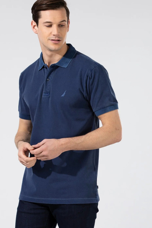 Nautica - Nautica %100 Pamuklu Polo Yaka Classic Fit T Shirt Erkek Polo Yaka T Shirt K35111T 4NV LACİVERT (1)