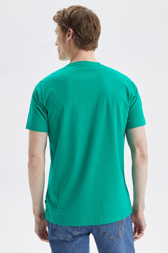 Nautica Baskılı % 100 Pamuk Standart Fit Bisiklet Yaka Erkek T Shirt V35519T 3PX YEŞİL - 4