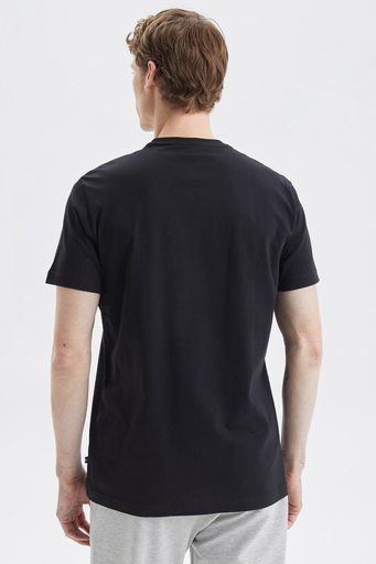 Nautica Baskılı % 100 Pamuk Standart Fit Bisiklet Yaka Erkek T Shirt V35527T 0TB SİYAH - 4