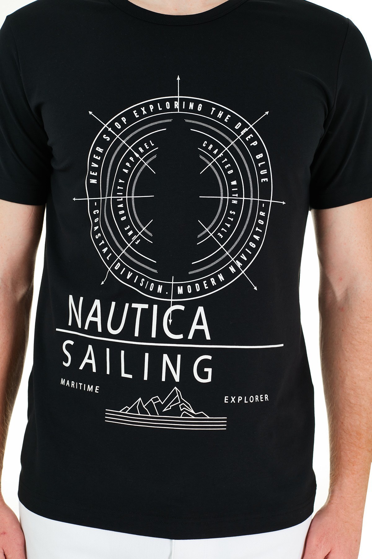 Nautica Pamuklu Bisiklet Yaka Erkek T Shirt V15917T 0TB SİYAH