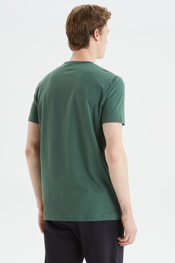 Nautica Pamuklu Regular Fit Bisiklet Yaka Erkek T Shirt V35009T 3FK KOYU YEŞİL - 4