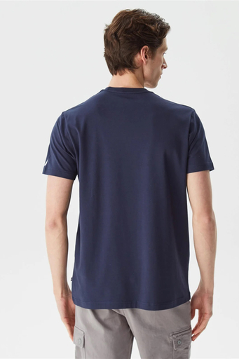 Nautica Pamuklu Tasarım Baskılı Bisiklet Yaka Standart Fit Erkek T Shirt V35541T 4NV LACİVERT - 4