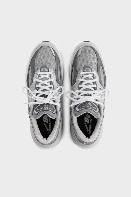 New Balance Domuz Derisi Karışımlı Kalın Taban Sneaker Unisex Ayakkabı W990GL6 GRİ - 3