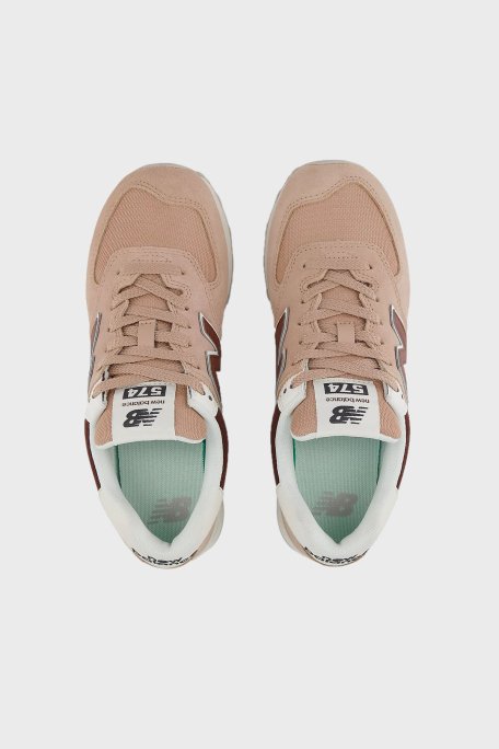 New Balance NB Lifestyle Süet Sneaker Bayan Ayakkabı WL574DO2 BEJ - 4