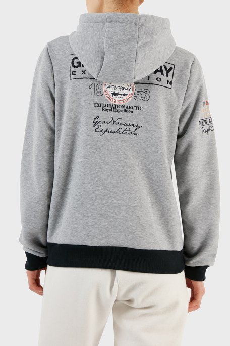 Norway Geographical İçi Şardonlu Kapüşonlu Bayan Sweat FLYERSW 1K GRİ - 3