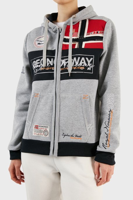 Norway Geographical İçi Şardonlu Kapüşonlu Bayan Sweat FLYERSW 1K GRİ - 5