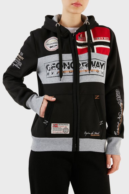 Norway Geographical İçi Şardonlu Kapüşonlu Bayan Sweat FLYERSW 1K SİYAH - 2
