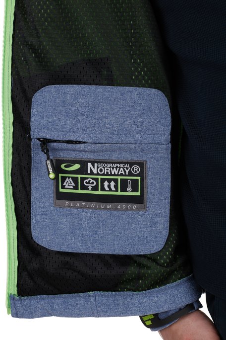 Norway Geographical Kapüşonlu Outdoor Erkek Mont TEMIX MAVİ-YEŞİL - 8