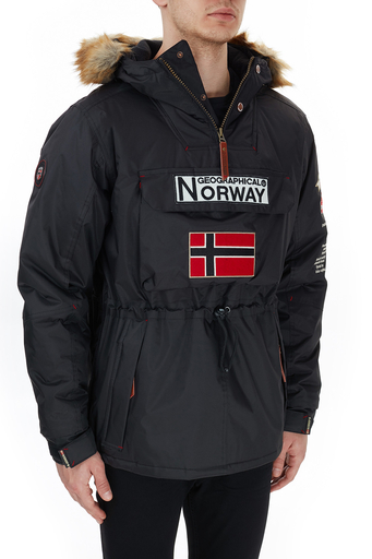 Norway Geographical Kapüşonlu Outdoor Erkek Parka BARMAN SİYAH - 4