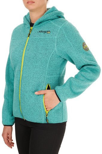Norway Geographical Yumuşak Dokulu Soğuğa Dayanıklı Kapüşonlu Outdoor Bayan Polar TORCHE YEŞİL - 3